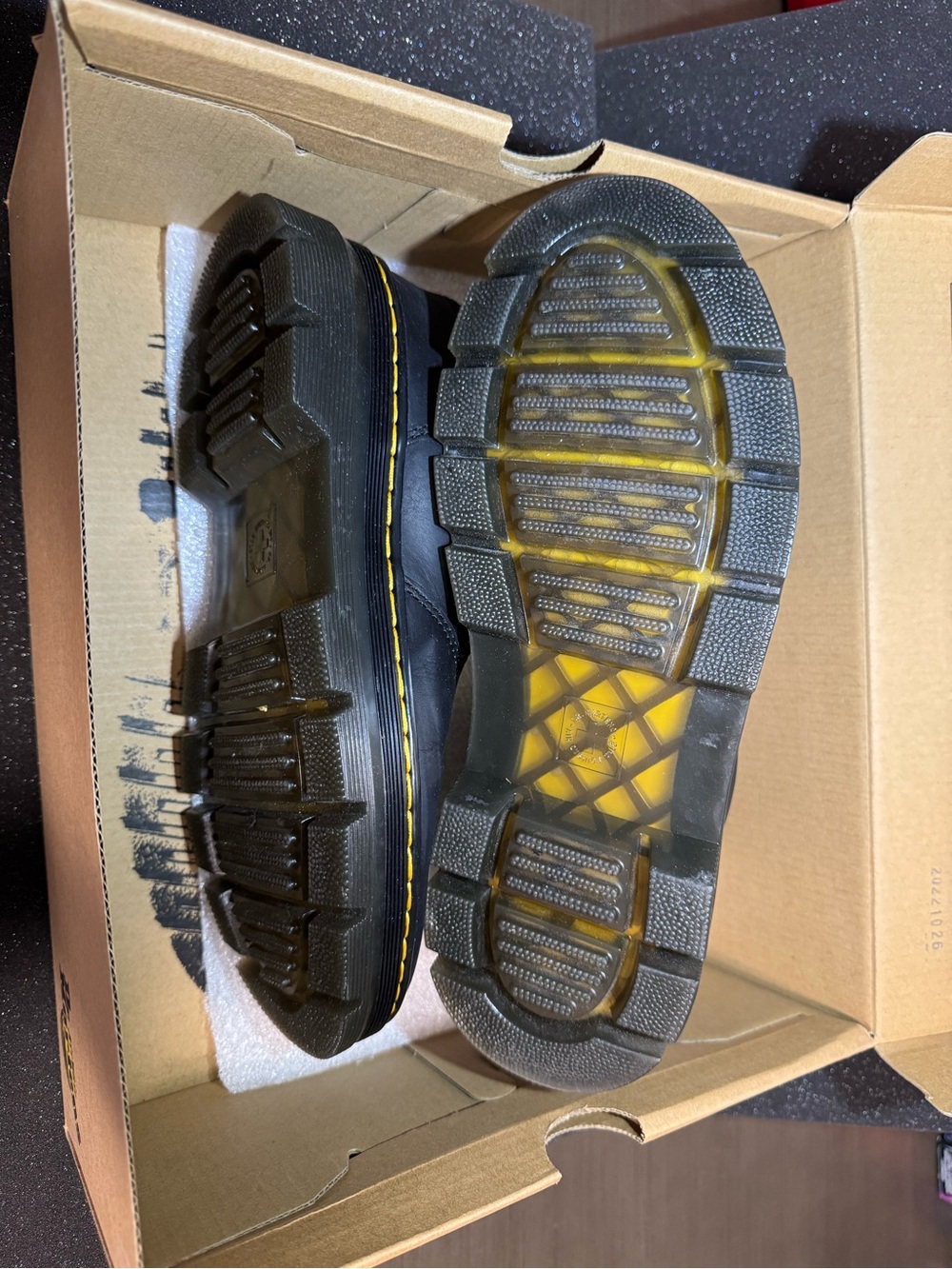 Dr. Martens Black Chelsea Lug Boots with Yellow Stitching - Picture 8 of 10